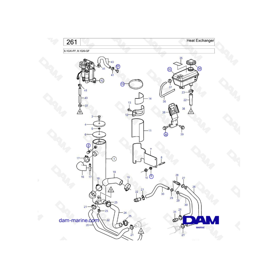 Volvo Penta 8.1L GXI - Heat exchanger