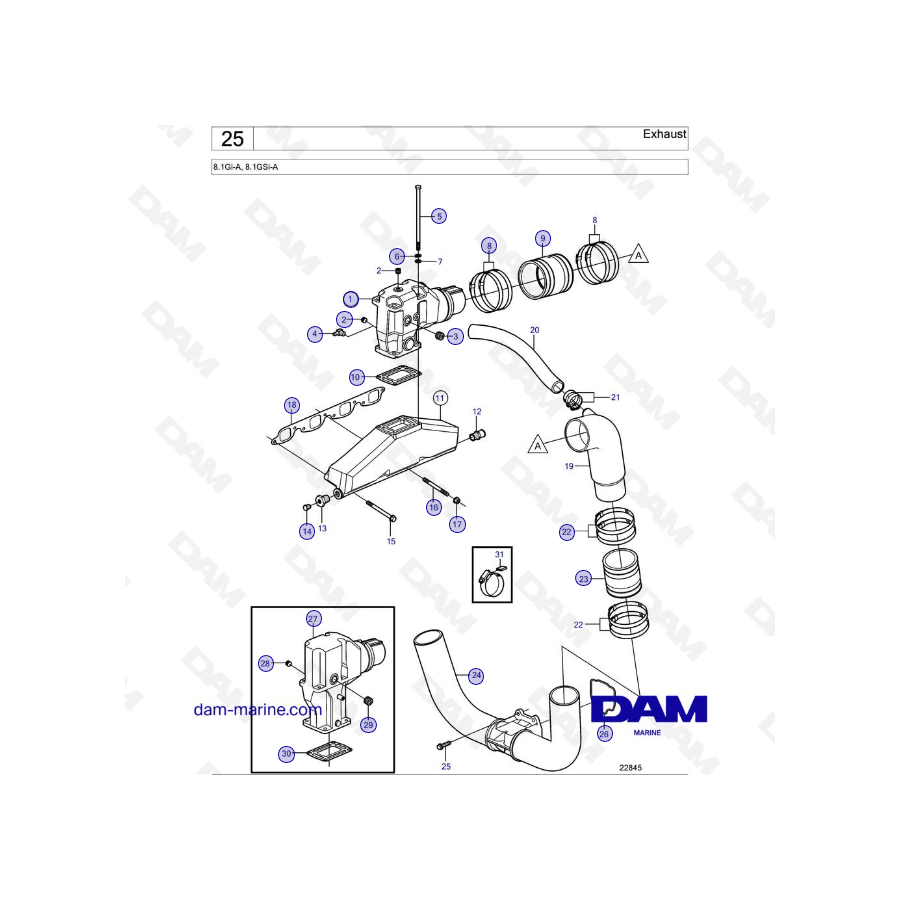 Volvo Penta 8.1 L GI - Exhaust