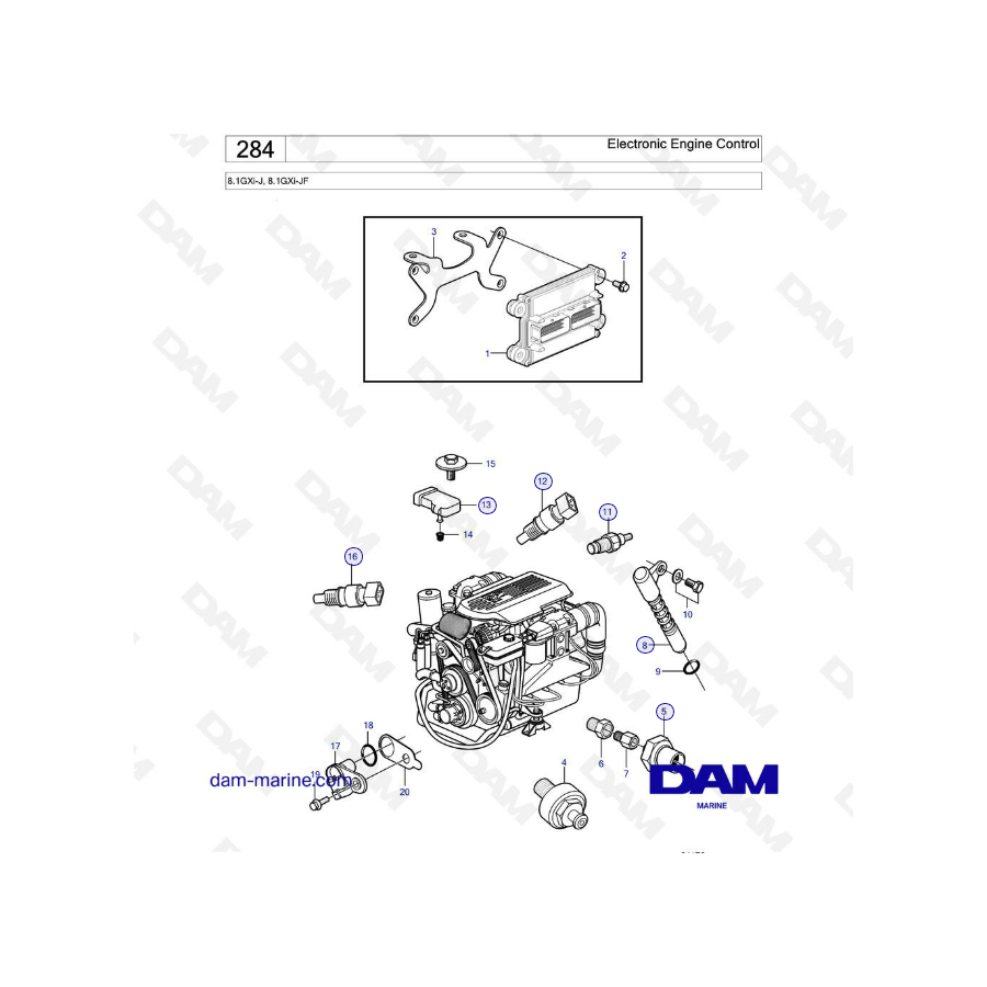 Volvo Penta 8.1L GXI - Control electrónico del motor