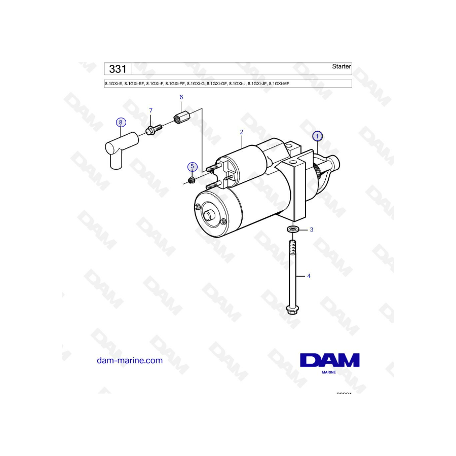 Volvo Penta 8.1L GXI - Démarreur