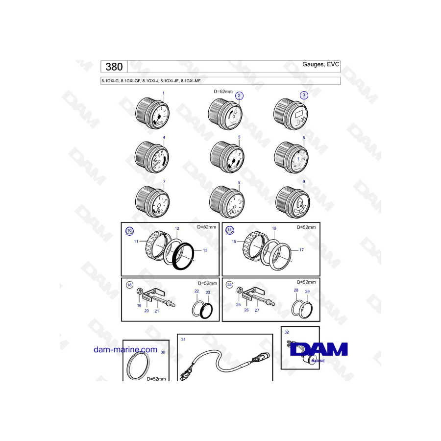 Volvo Penta 8.1L GXI - Gauges, EVC