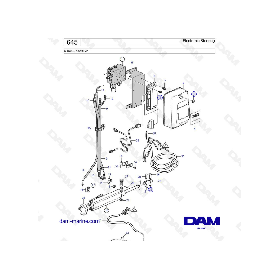 Volvo Penta 8.1L GXI - Dirección electrónica