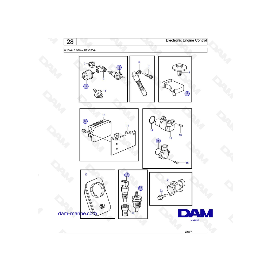 Volvo Penta 8.1L GI - Control electrónico del motor