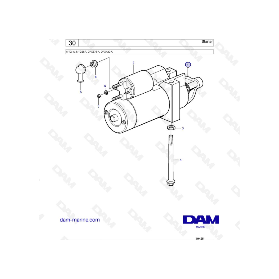 Volvo Penta 8.1L GI - Motor de arranque