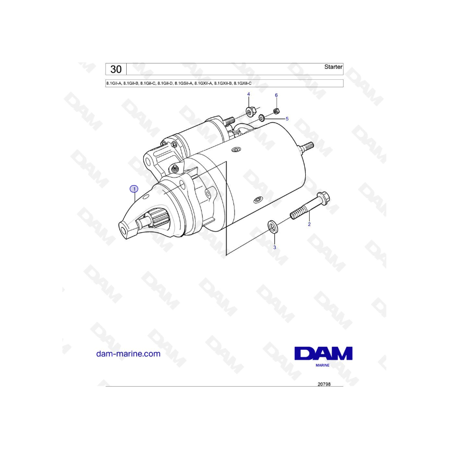 Volvo Penta 8.1L GI - Motor de arranque