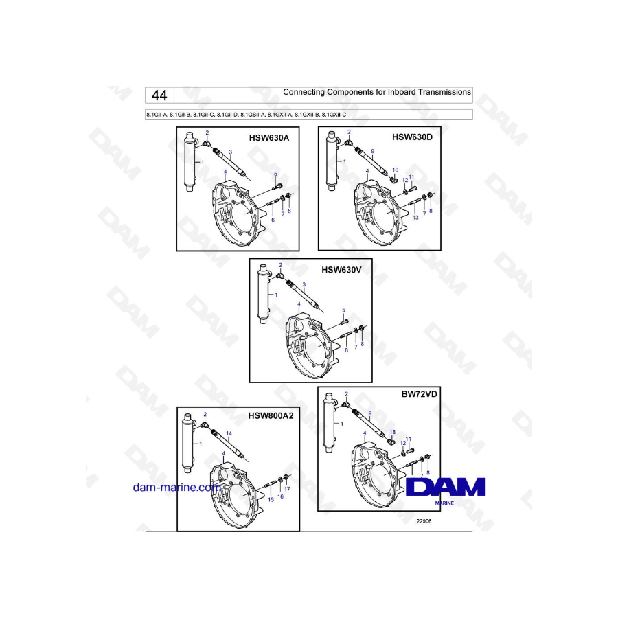 Volvo Penta 8.1L GI - Connecting Components for Inboard Transmissions