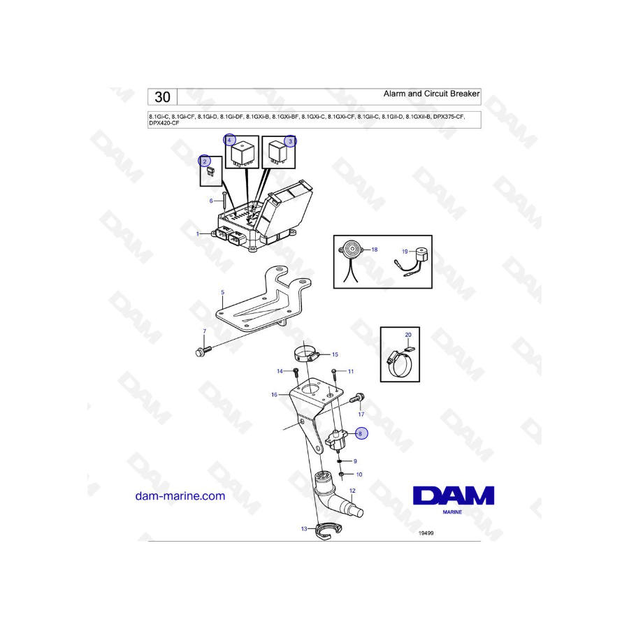 Volvo Penta 8.1L GI - Alarm and Circuit Breaker