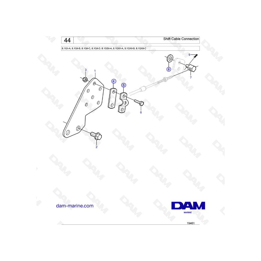 Volvo Penta 8.1L GI - Shift Cable Connection