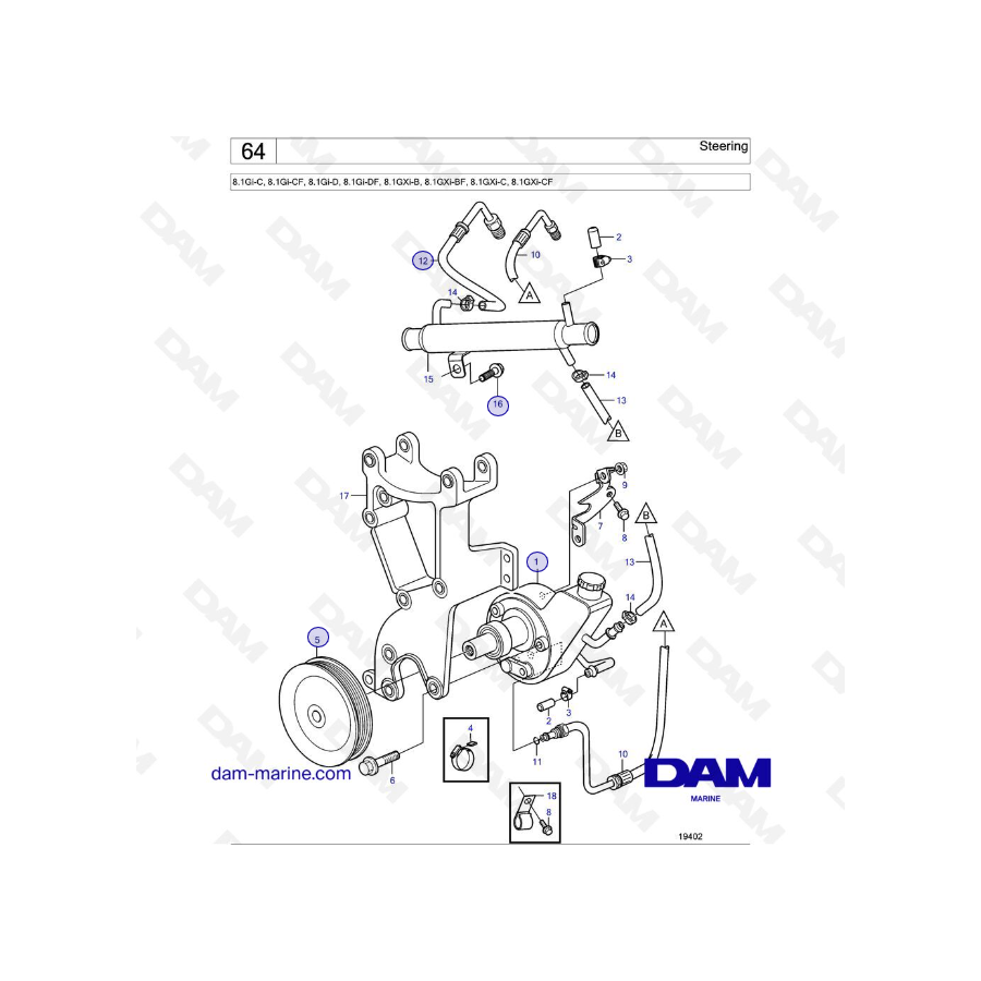 Volvo Penta 8.1L GI-Dirección