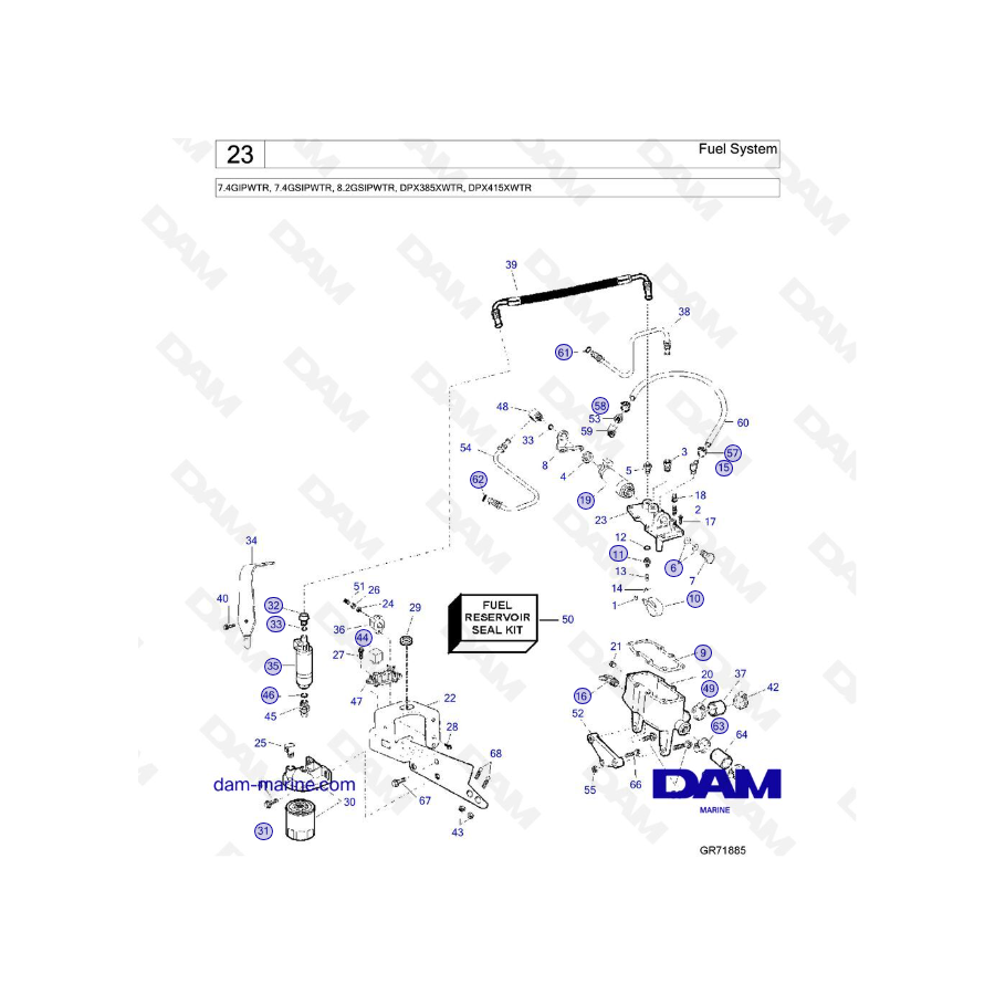 Volvo Penta 7.4L GI - Sistema de combustible