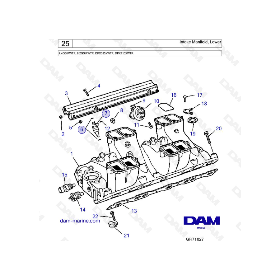 Volvo Penta 7.4L GI - Intake Manifold, Lower