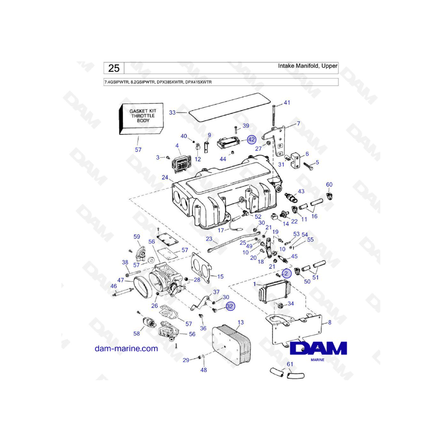 Volvo Penta 7.4L GI - Intake Manifold, Upper