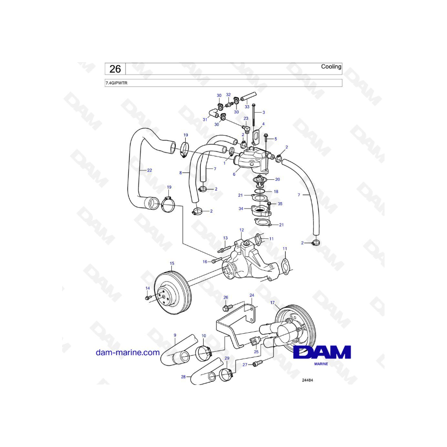 Volvo Penta 7.4L GI - Cooling