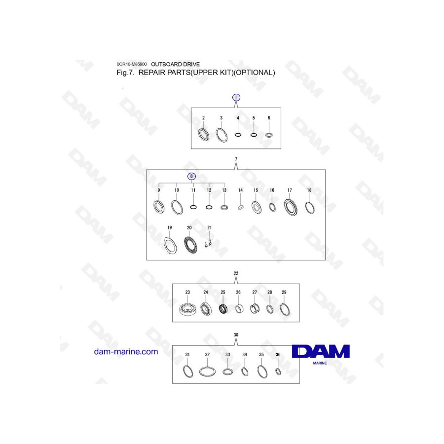 Yanmar SD60 - Piezas de reparación (kit superior)