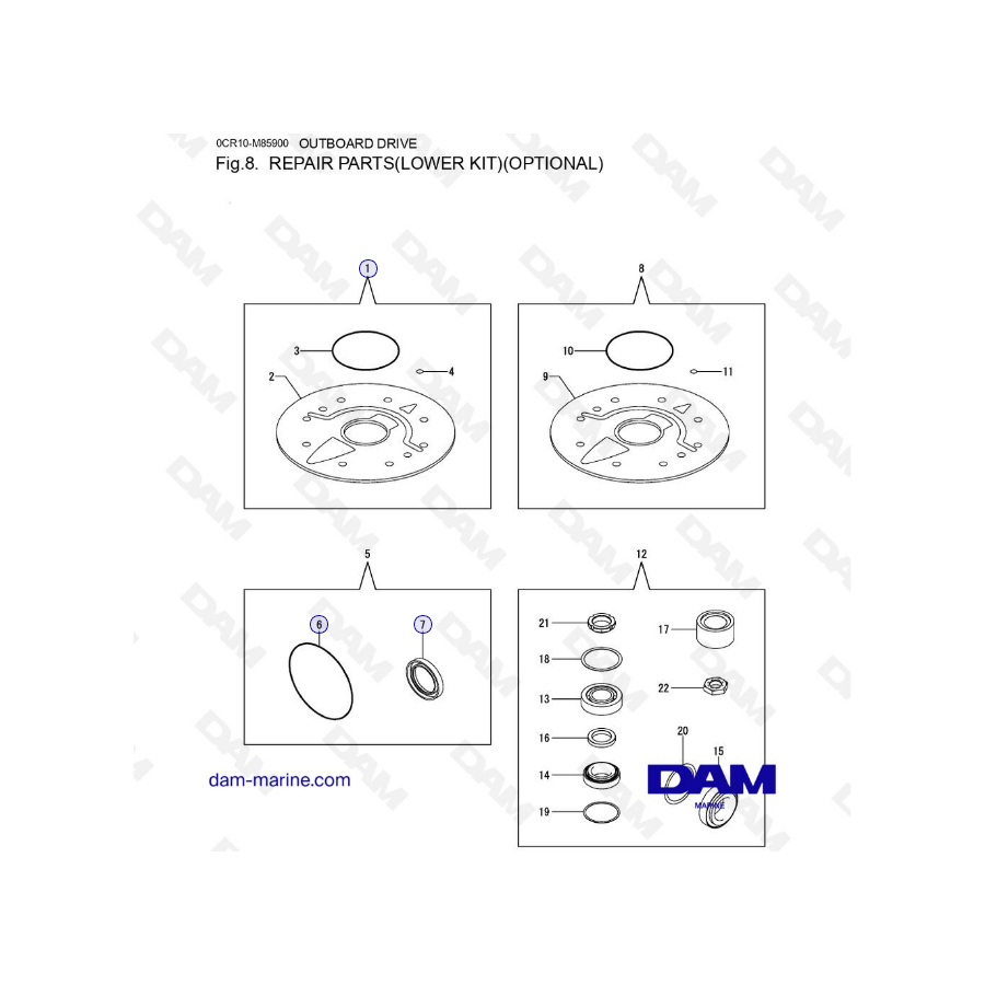 Yanmar SD60 - Repair parts (lower kit)