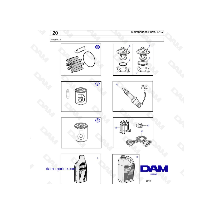 Volvo Penta 7.4L GI - Maintenance parts