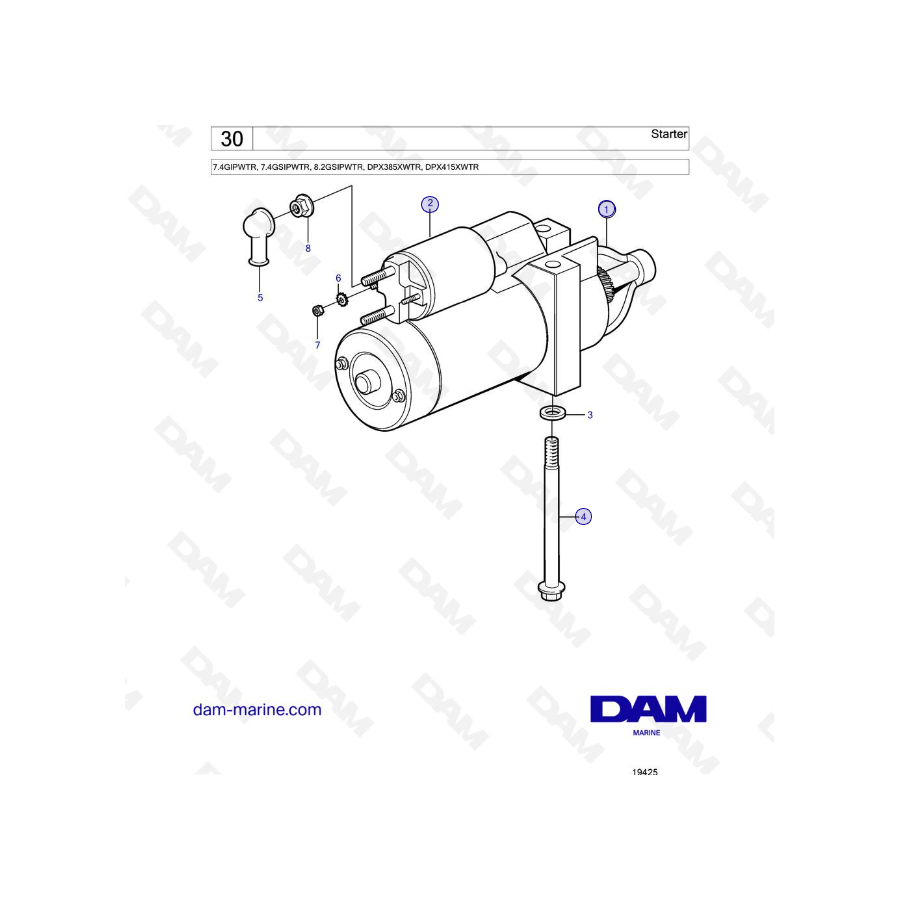 Volvo Penta 7.4L GI - Motor de arranque