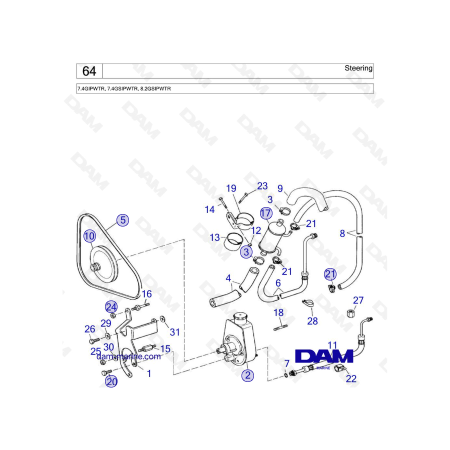 Volvo Penta 7.4L GI - Dirección