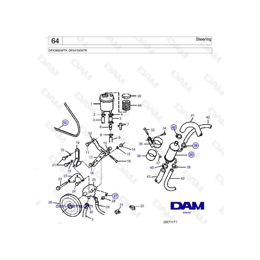 Volvo Penta 7.4L GI - Dirección