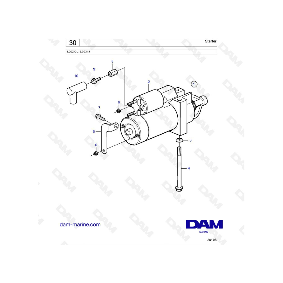 Volvo Penta 3.0L GXI - Motor de arranque