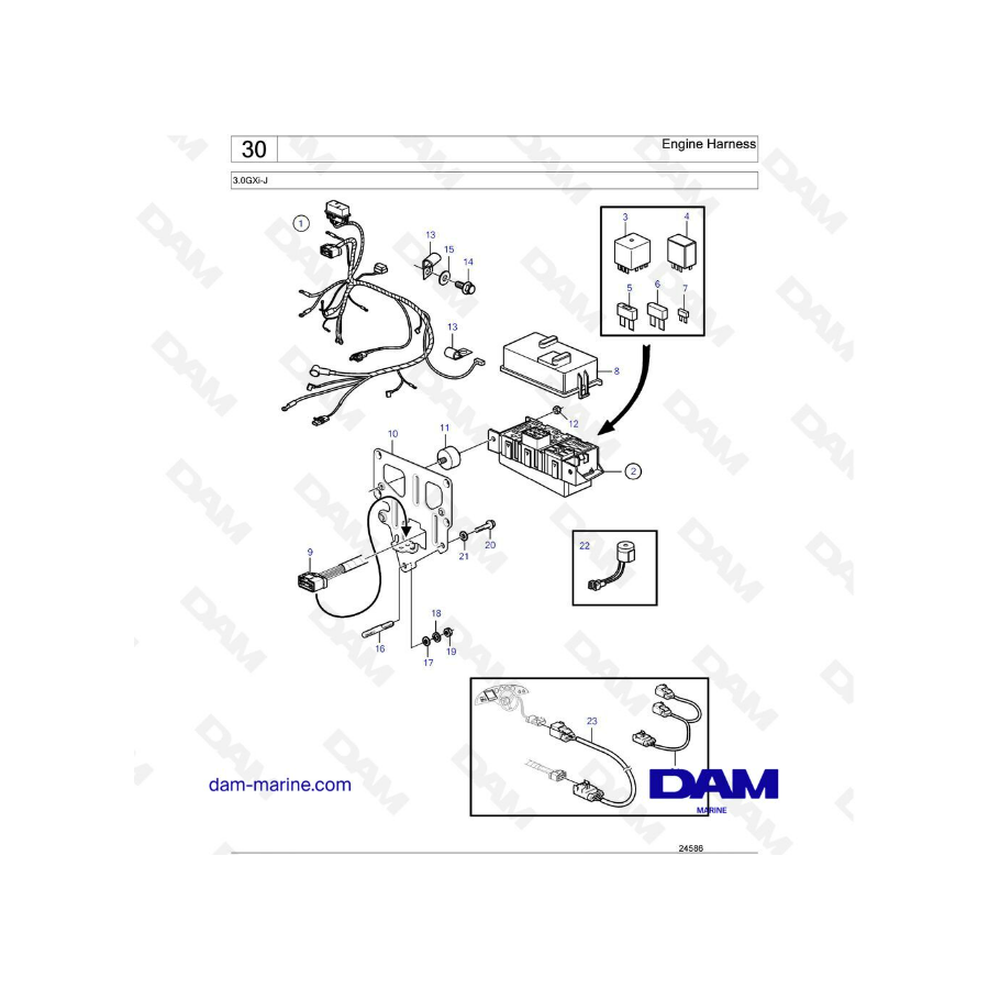 Volvo Penta 3.0L GXI - Engine Harness