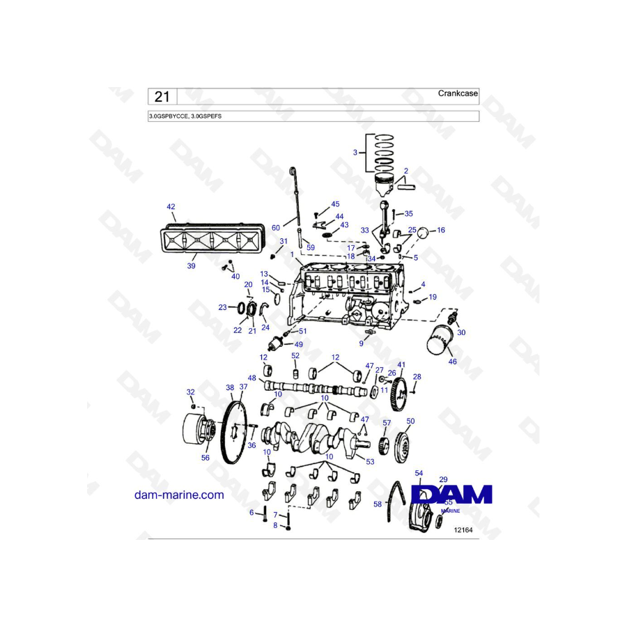 Volvo Penta 3.0L GS - Crankcase