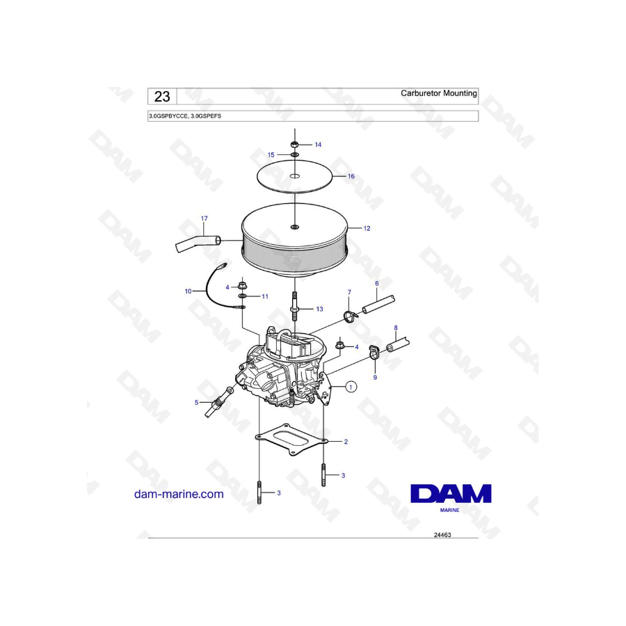 Volvo Penta 3.0L GS - Carburetor Mounting