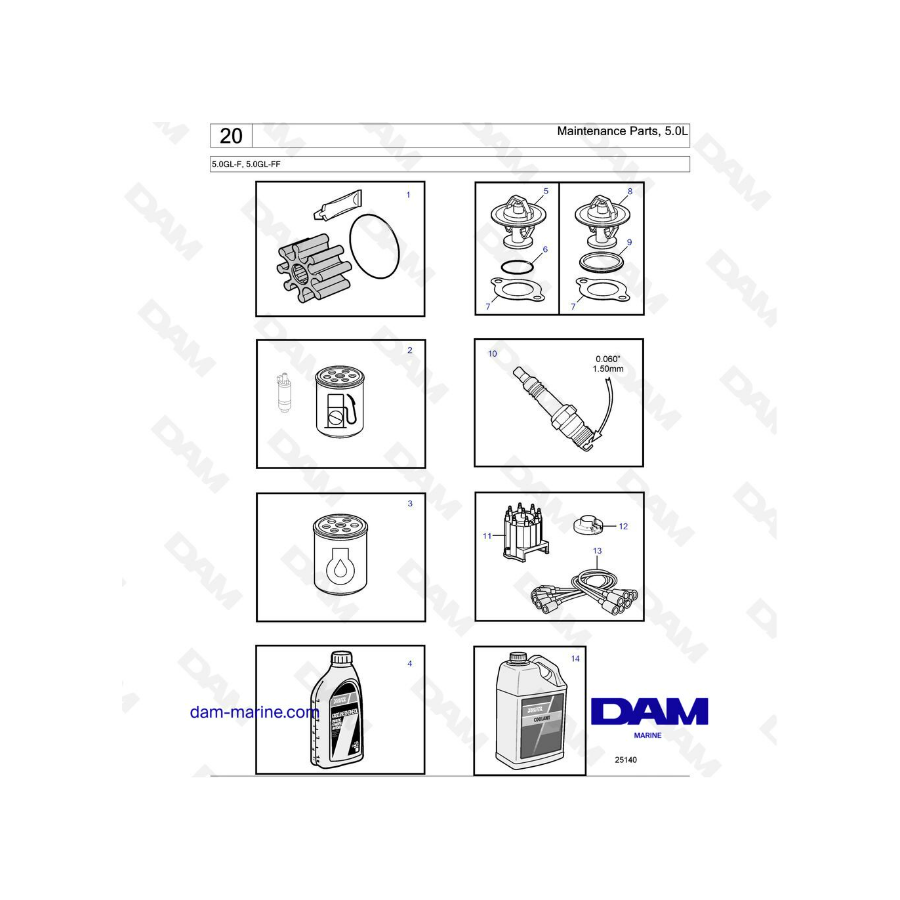 Volvo Penta 5.0L GL - Maintenance parts