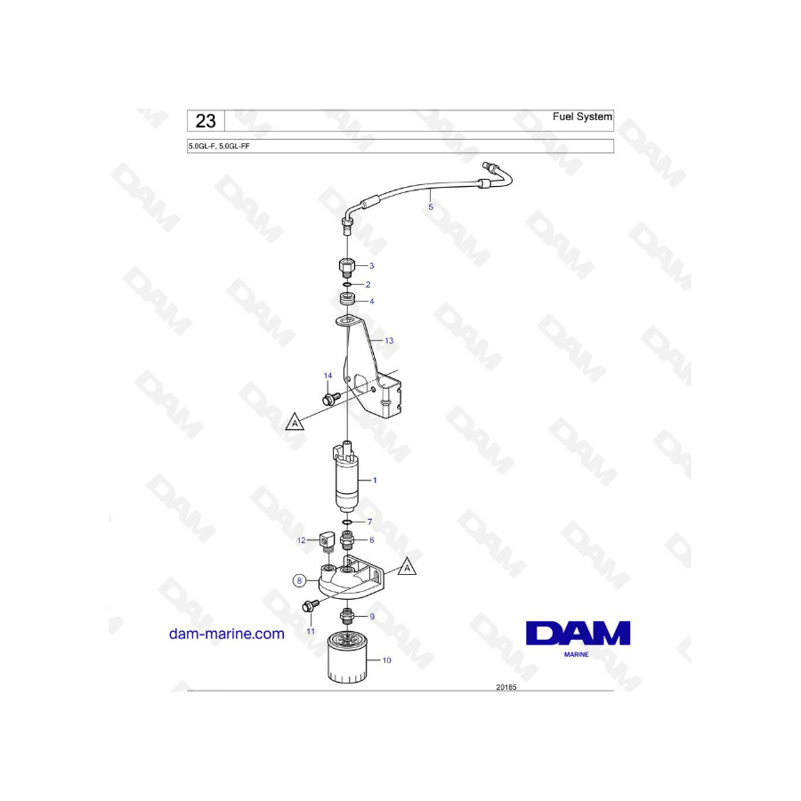 Volvo Penta 5.0L GL - Fuel system