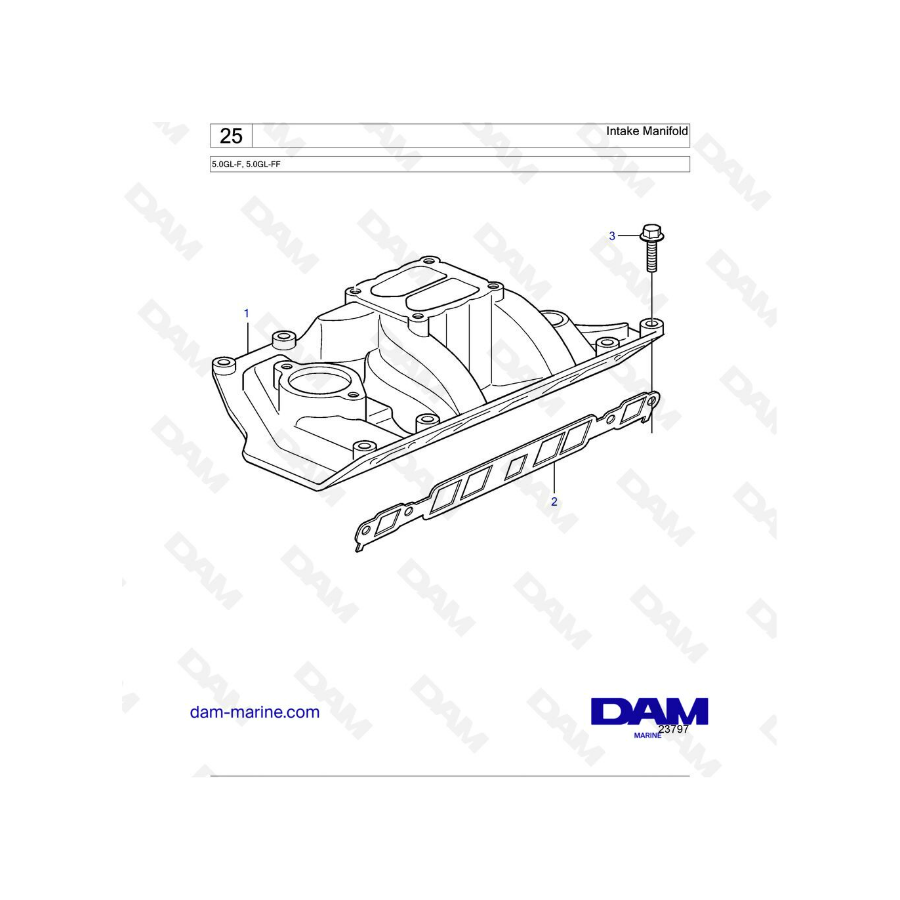 Volvo Penta 5.0L GL - Colector de admisión