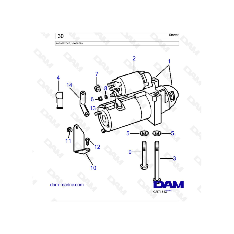 Volvo Penta 3.0L GS - Motor de arranque