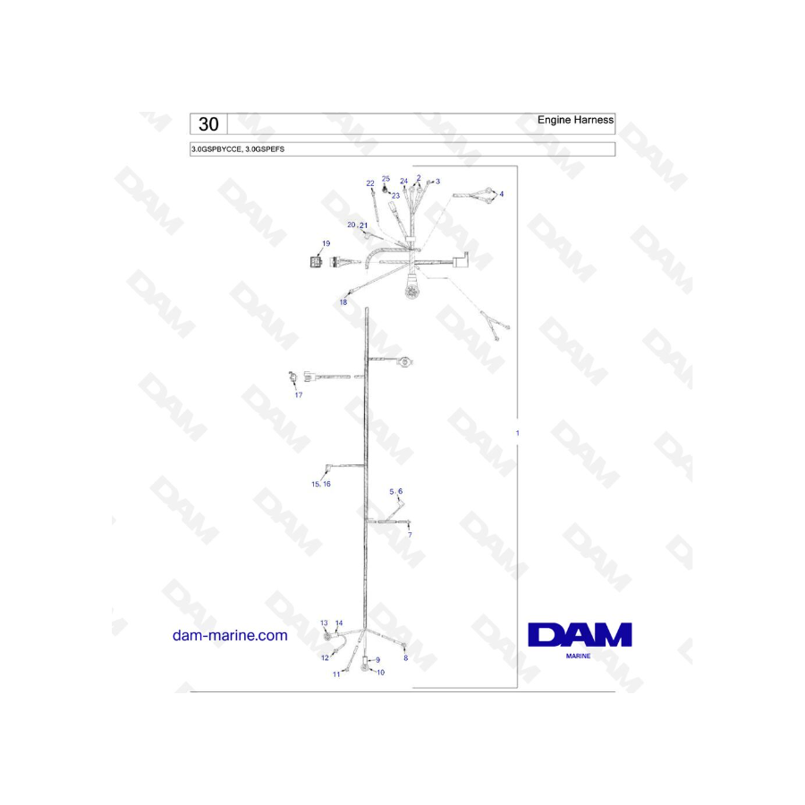 Volvo Penta 3.0L GS - Engine Harness