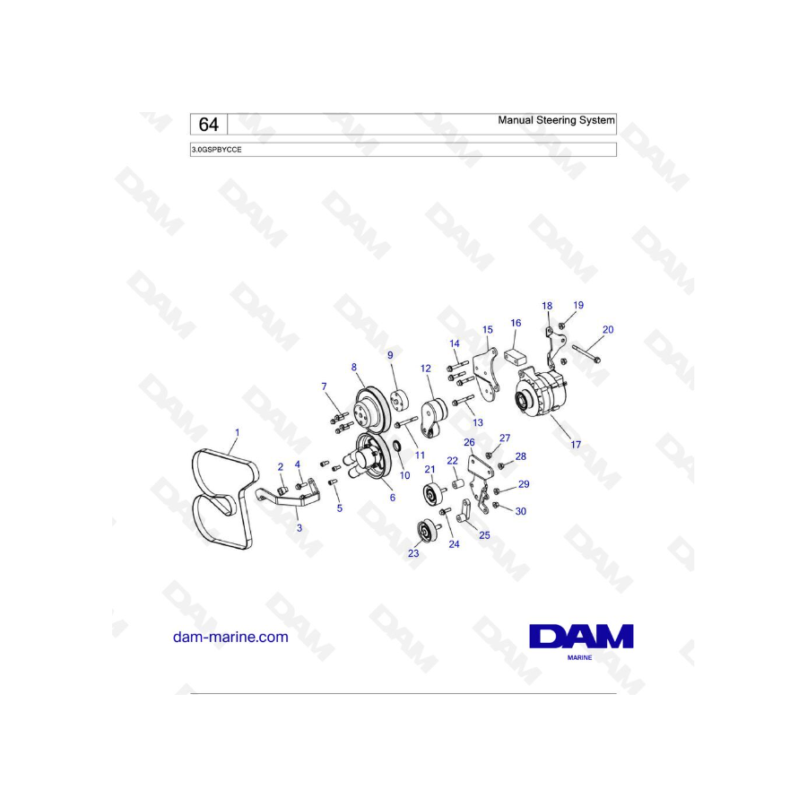 Volvo Penta 3.0L GS - Manual Steering System