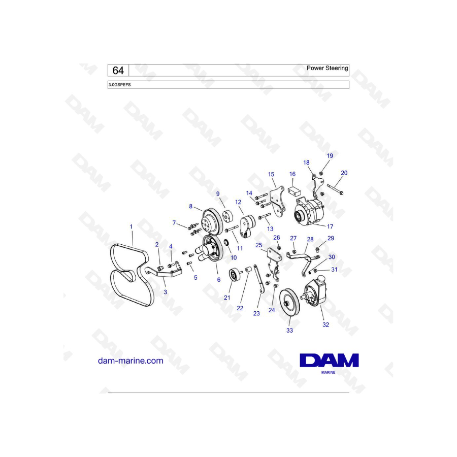 Volvo Penta 3.0L GS - Dirección asistida