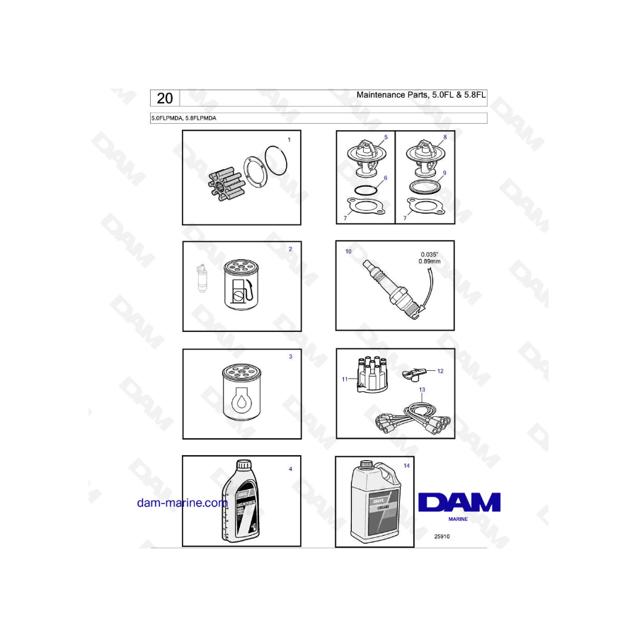 Volvo Penta 5.8L FL - 5.0 FL - Maintenance Parts