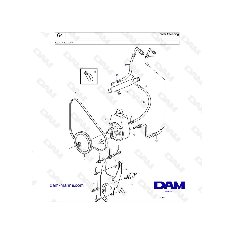 Volvo Penta 5.0L GL - Dirección asistida