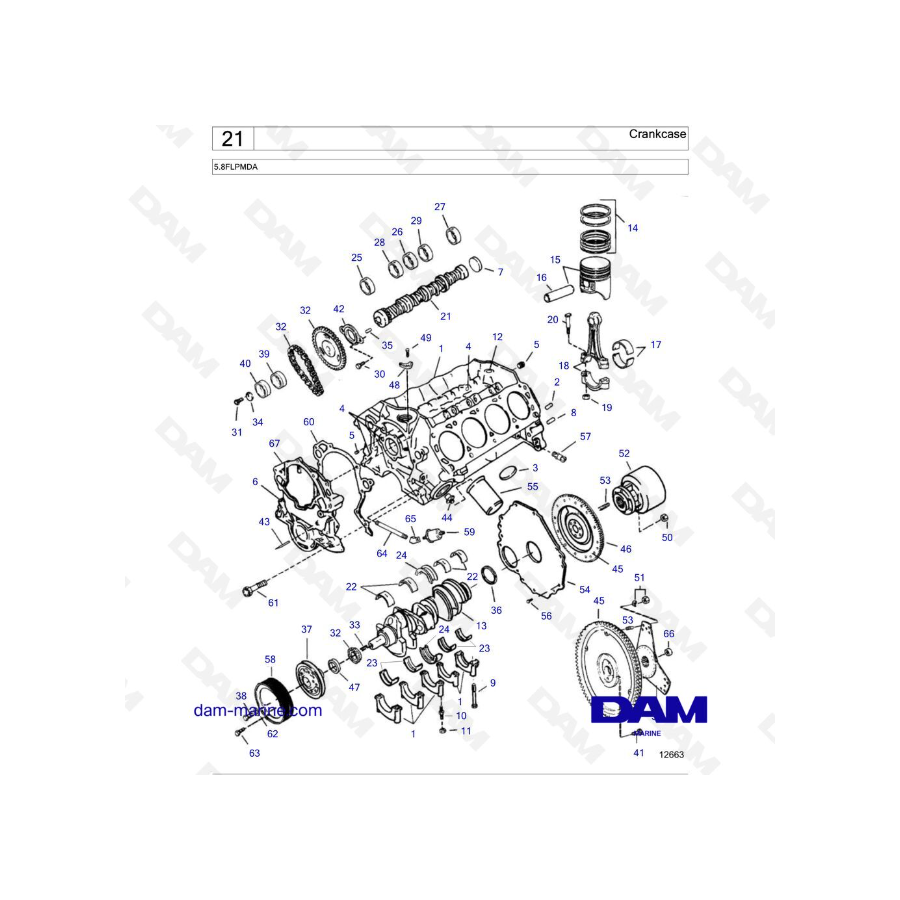 Volvo Penta 5.8L FL - Crankcase