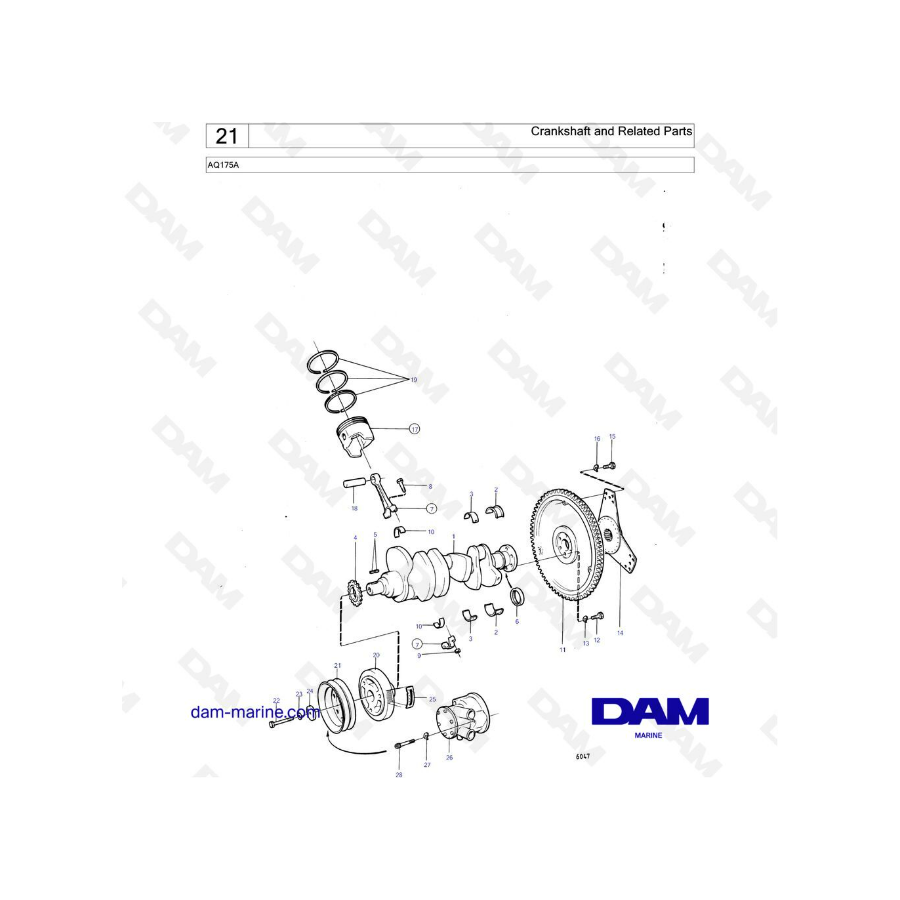 Volvo Penta AQ175 - Cigüeñal y piezas relacionadas