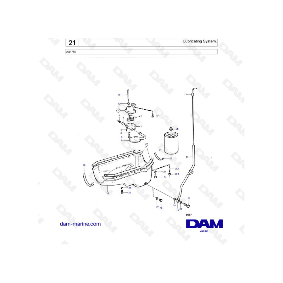 Volvo Penta AQ175 - Lubricating system