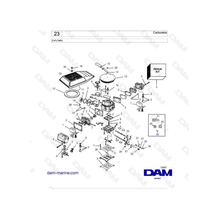 Volvo Penta 5.8L FL - Carburetor