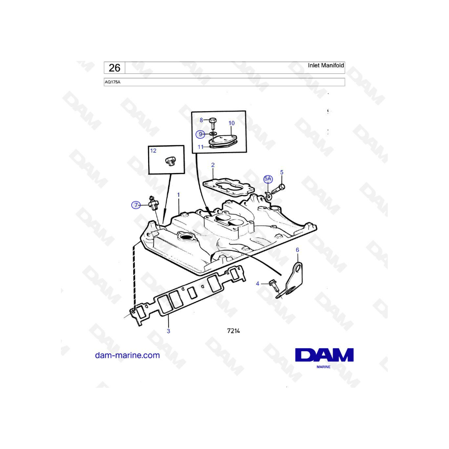 Volvo Penta AQ175 - Colector de admisión