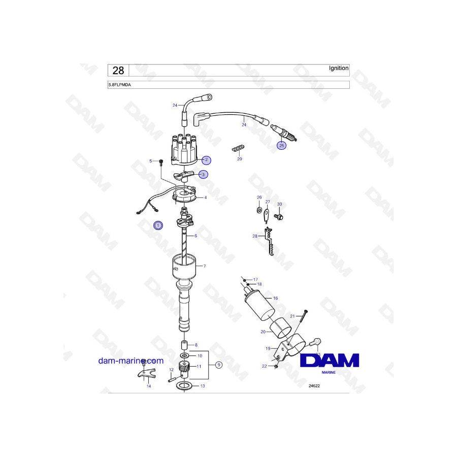 Volvo Penta 5.8L FL - Encendido