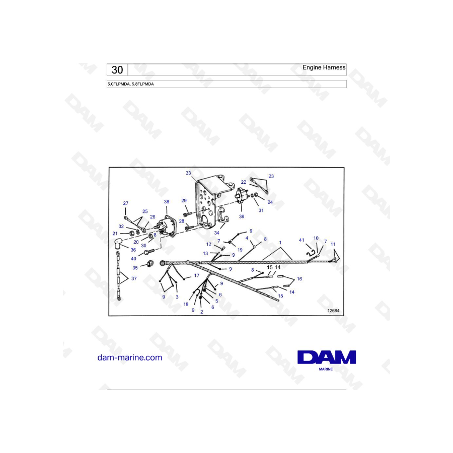 Volvo Penta 5.8L FL - 5.0 FL - Engine Harness