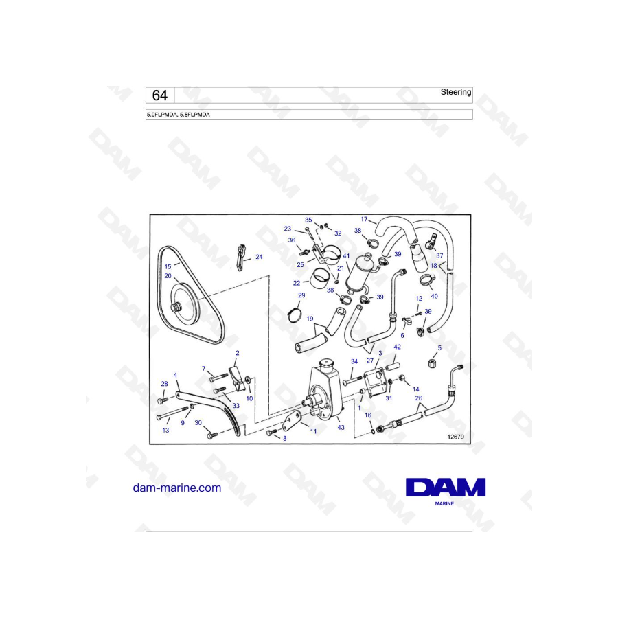 Volvo Penta 5.8L FL - 5.0 FL - Dirección