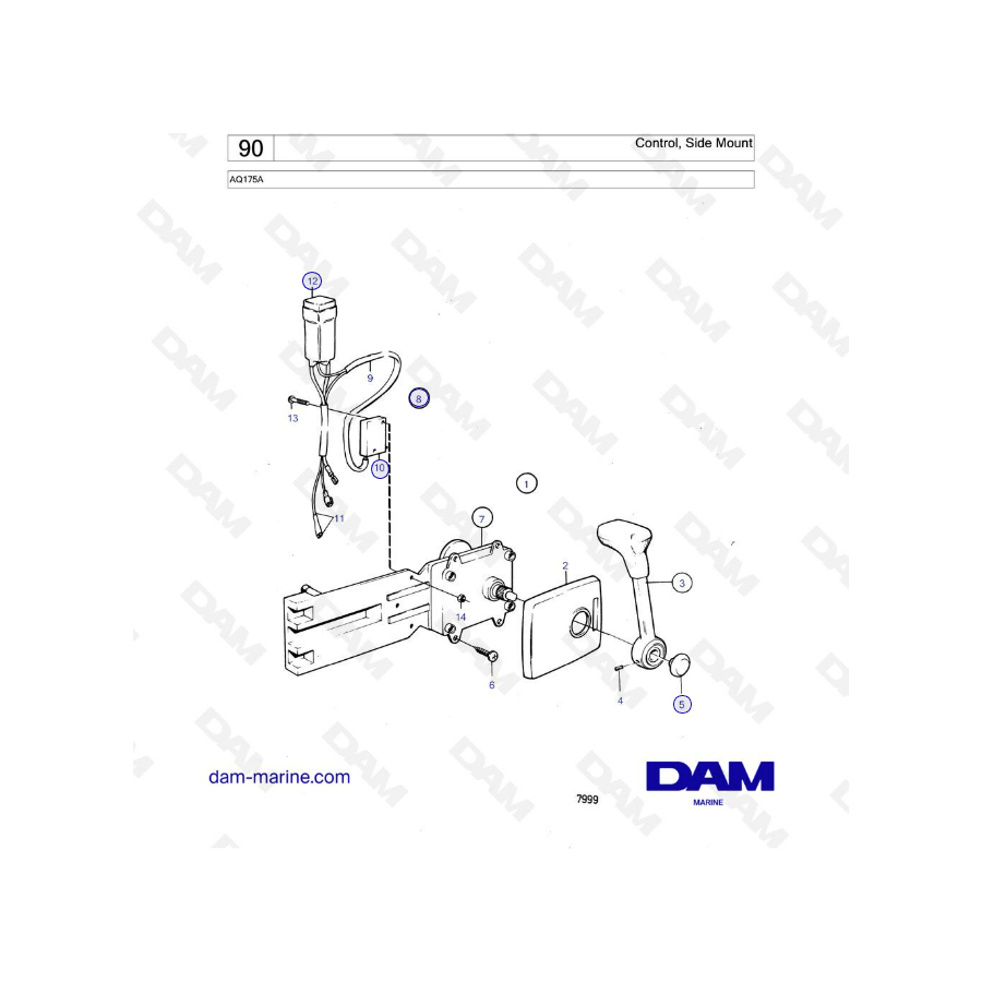 Volvo Penta AQ175 - Control side mount