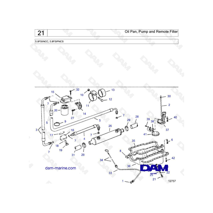 Volvo Penta 5.8L FI - Oil pan & oil pump