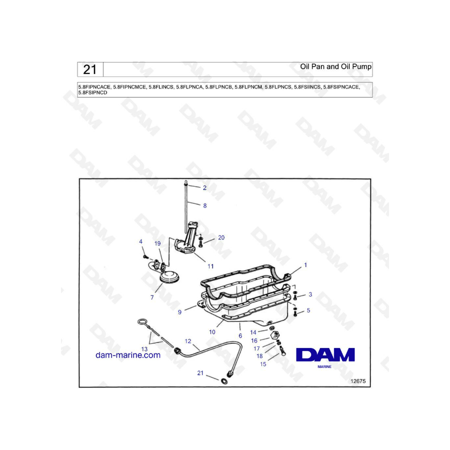 Volvo Penta 5.8L FI - Oil pan & oil pump