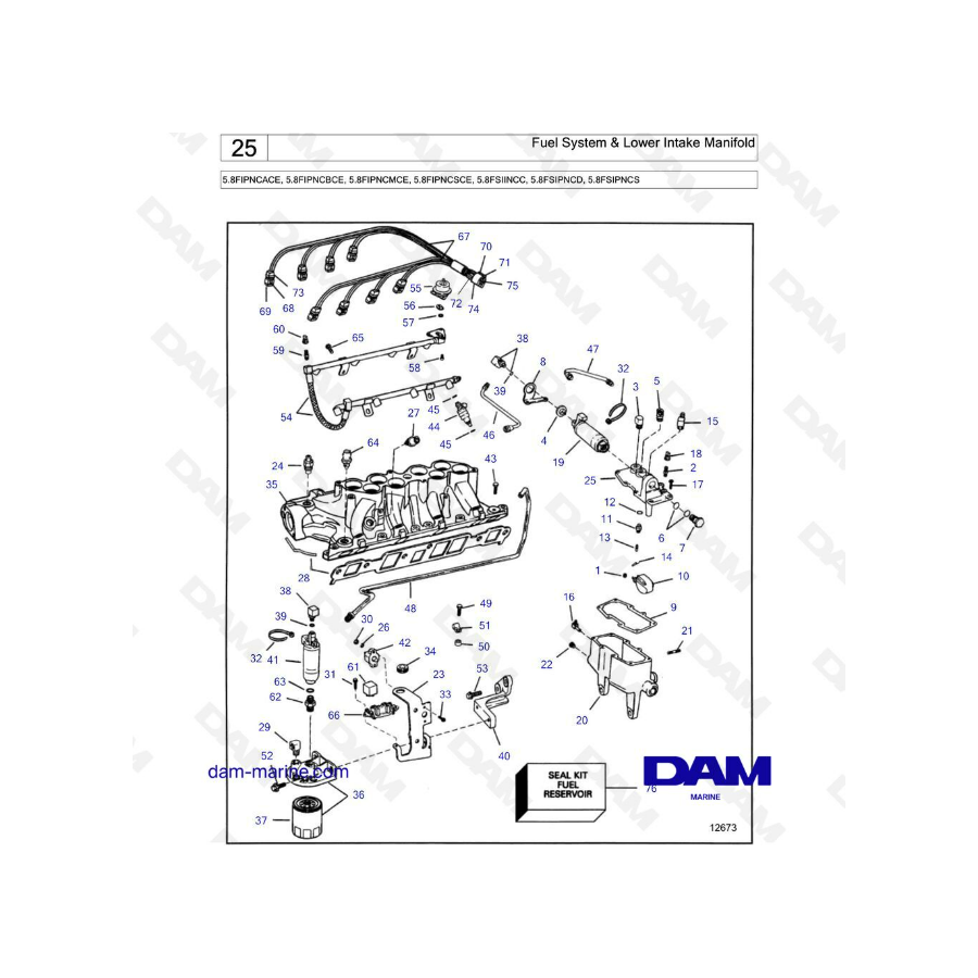 Volvo Penta 5.8L FI - Fuel system & lower intake manifold