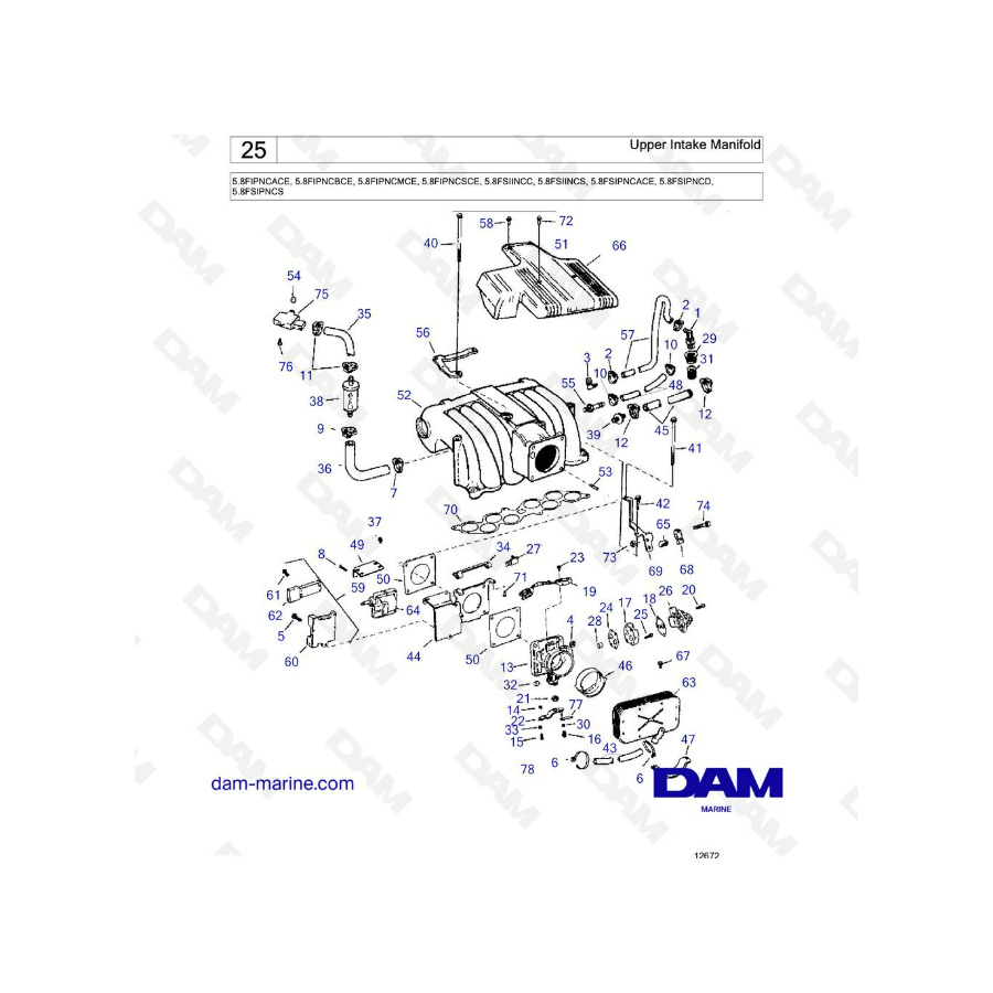 Volvo Penta 5.8L FI - Upper intake manifold