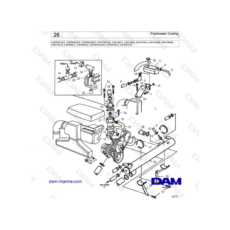 Volvo Penta 5.8L FI - Freshwater cooling